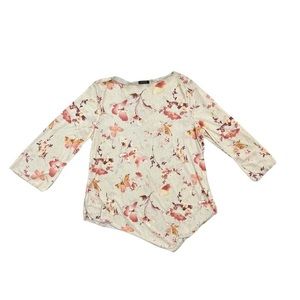 Y2K Eyeshadow Sheer Floral Boatneck Blouse